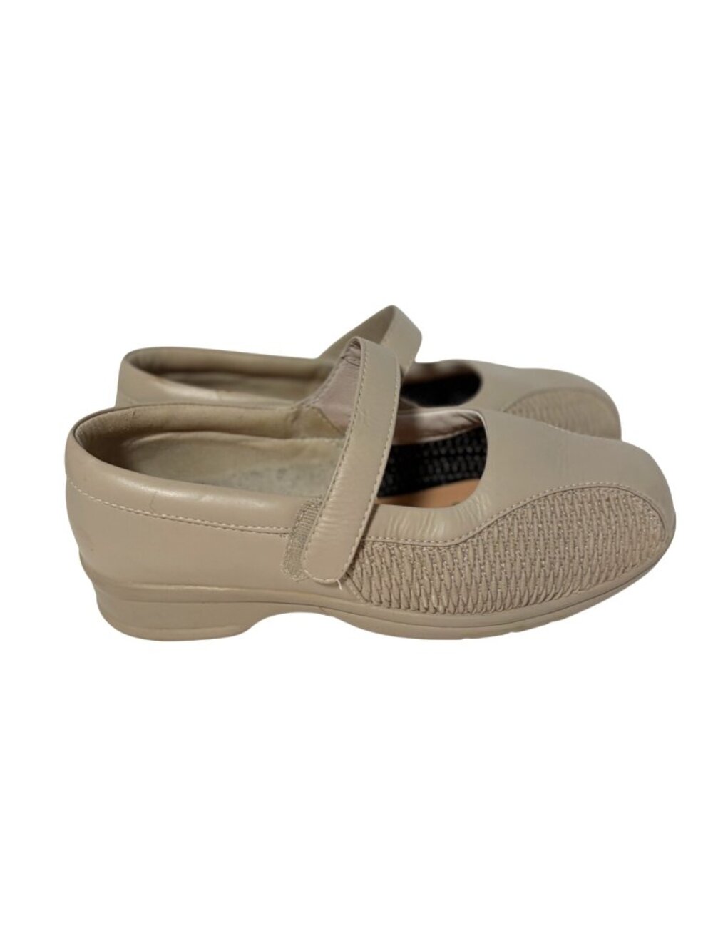 Prophet Womens Size 8.5 Tan Mary Jane Shoes Flat Hook & Loop WPRx12 Leather Uppe